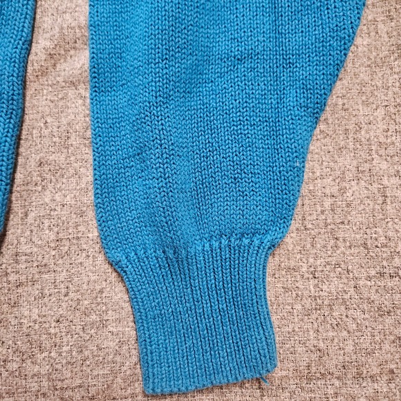 Vintage‎ Steeplechase 100% Cotton Knit Sweater Blue Pullover Crewneck - Picture 3 of 7
